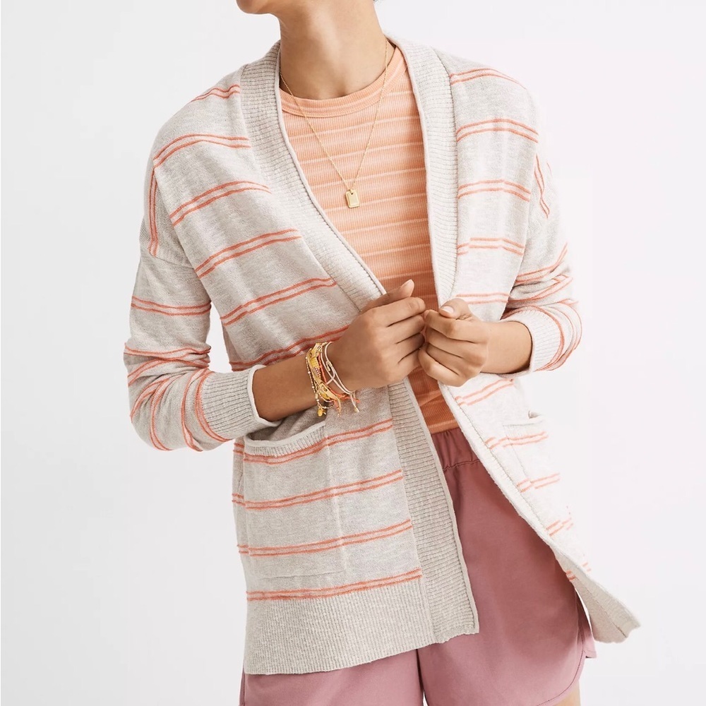 Madewell Bradley striped sweater cardigan size large